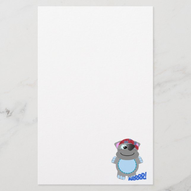 Cute Goofkins hippo pirat Brevpapper (Framsida)