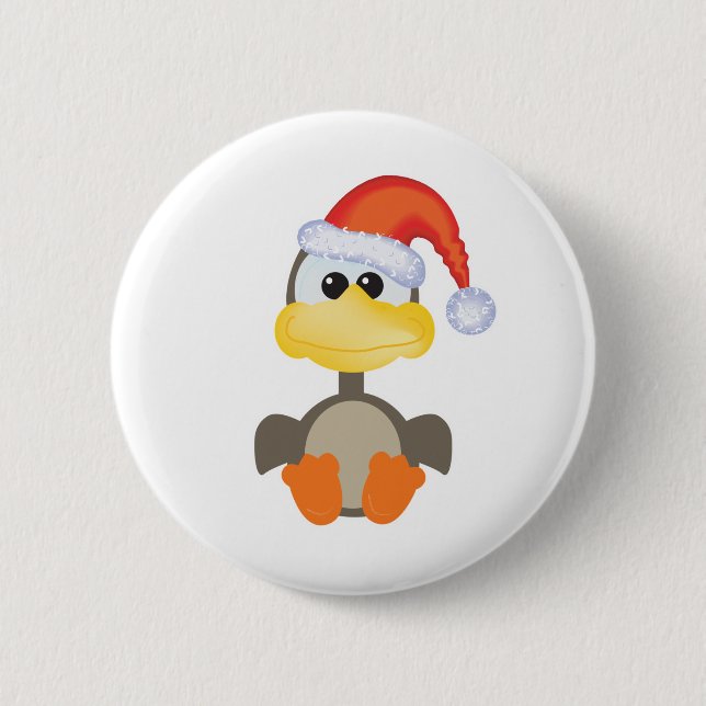 Cute Goofkins Julafton goose Santa Knapp (Framsida)