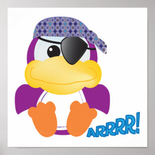 Cute Goofkins lila pirat ducky Poster