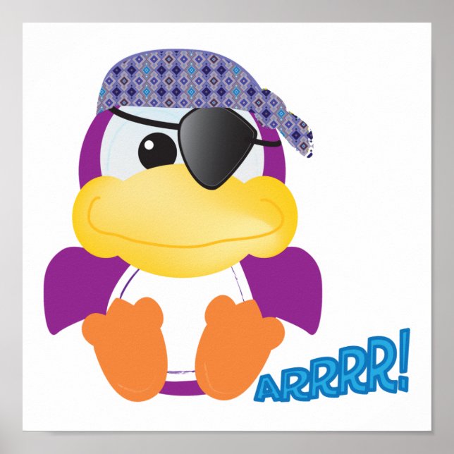 Cute Goofkins lila pirat ducky Poster (Framsidan)