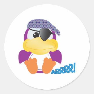 Cute Goofkins lila pirat ducky Runt Klistermärke