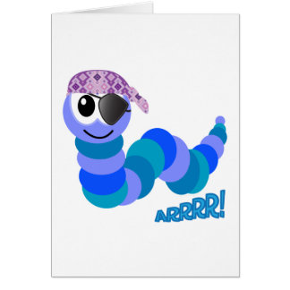 Cute Goofkins pirat caterpelare Hälsningskort