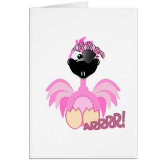 Cute Goofkins pirat flamingo Hälsningskort
