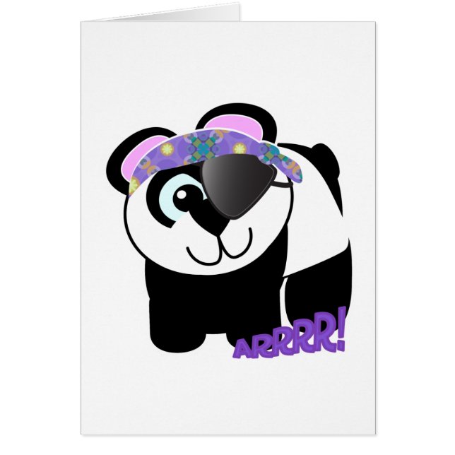 Cute Goofkins pirat panda Hälsningskort (Framsidan)