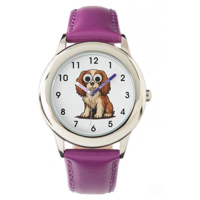Cute Googly-Eye Puppy Illustration Armbandsur (Framsida)