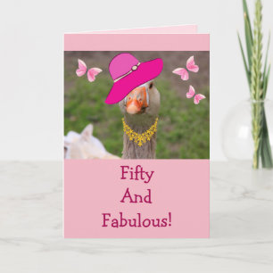 Cute Goose 50 och Fabulous Birthday Kort