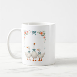Cute Goose Family Floral Mug Kaffemugg
