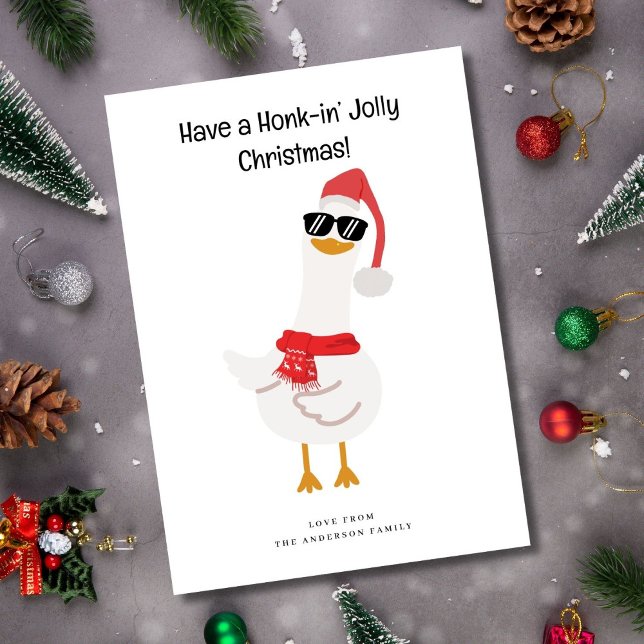 Cute Goose i julklapp - roligt Helgdag Card Julkort (Skapare uppladdad)