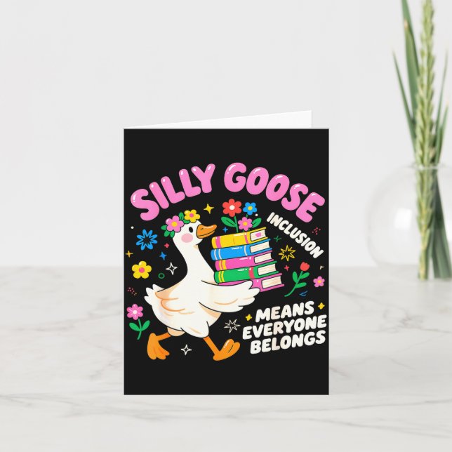 Cute Goose Inclusion Everyone Belongs Teacher Gift Kort (Framsida)