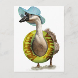 Cute Goose med sommarhög och solglasögon Vykort