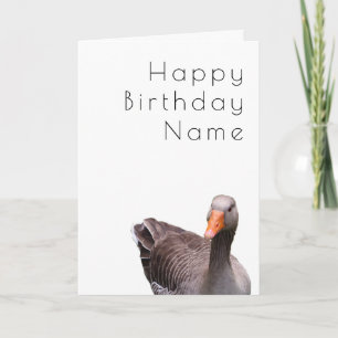 Cute Goose-Tecknaden Art Deco-födelsedagskort Kort