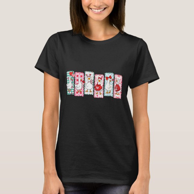 Cute Goose Valentine Coquette,duck Funny Gift Tee  (Framsida)