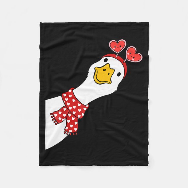 Cute Goose Xoxo Be Mine Happy Valentine's Day Wome Fleecefilt (Framsidan)