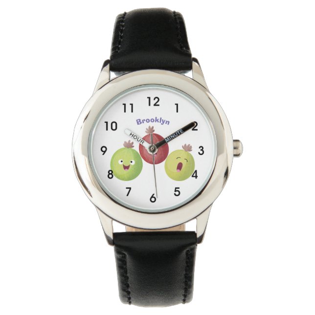 Cute gooseberry trio singel tecknad armbandsur (Framsida)