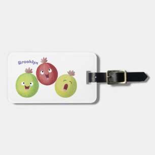 Cute gooseberry trio singel tecknad bagagebricka