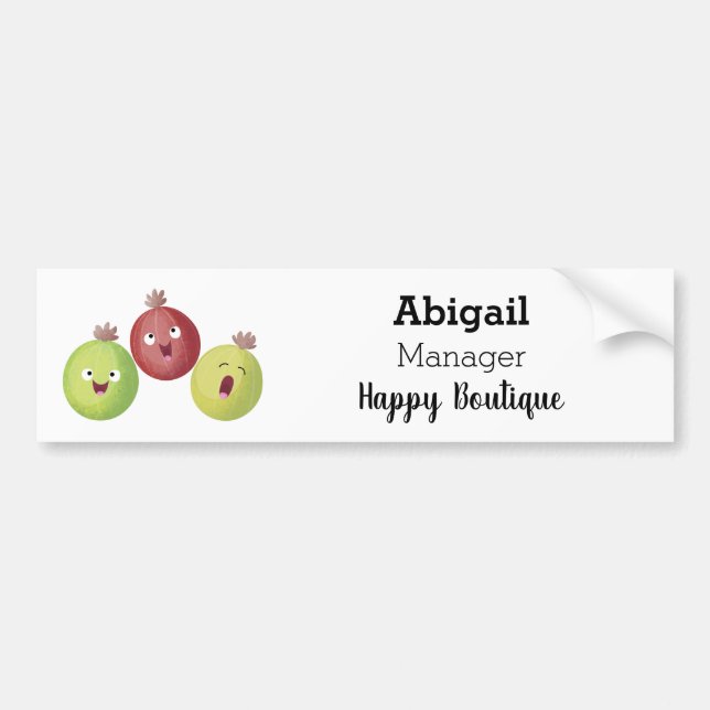 Cute gooseberry trio singel tecknad bildekal (Framsidan)