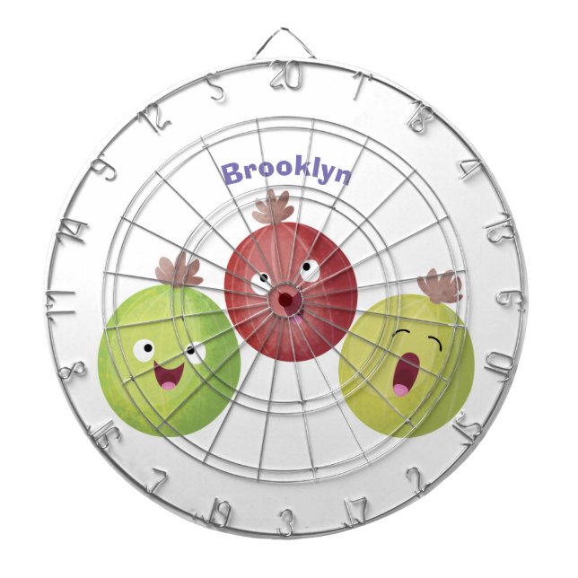 Cute gooseberry trio singel tecknad darttavla (Framsidan)