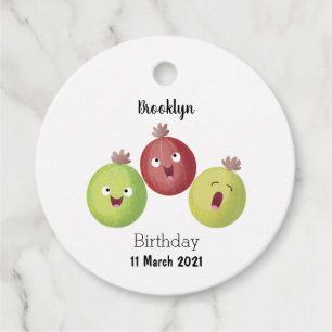 Cute gooseberry trio singel tecknad gåvor etiketter