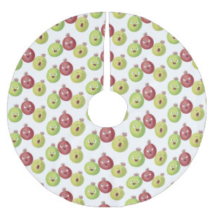 Cute gooseberry trio singel tecknad julgransmatta borstad polyester