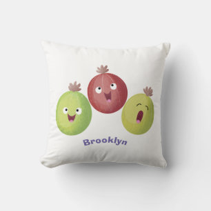 Cute gooseberry trio singel tecknad kudde