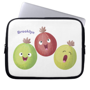 Cute gooseberry trio singel tecknad laptop fodral