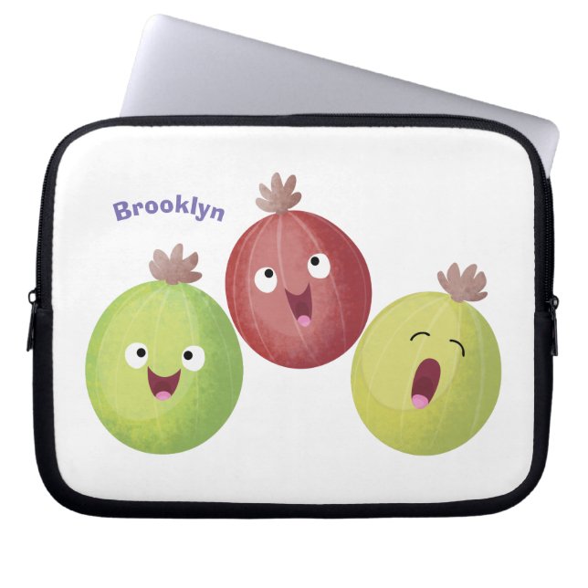 Cute gooseberry trio singel tecknad laptop fodral (Framsidan)