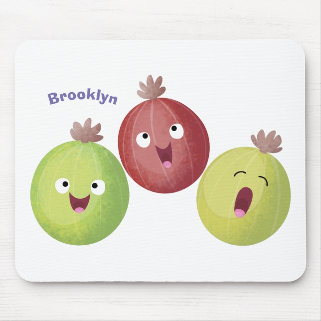 Cute gooseberry trio singel tecknad musmatta (Framsidan)