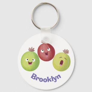 Cute gooseberry trio singel tecknad nyckelring