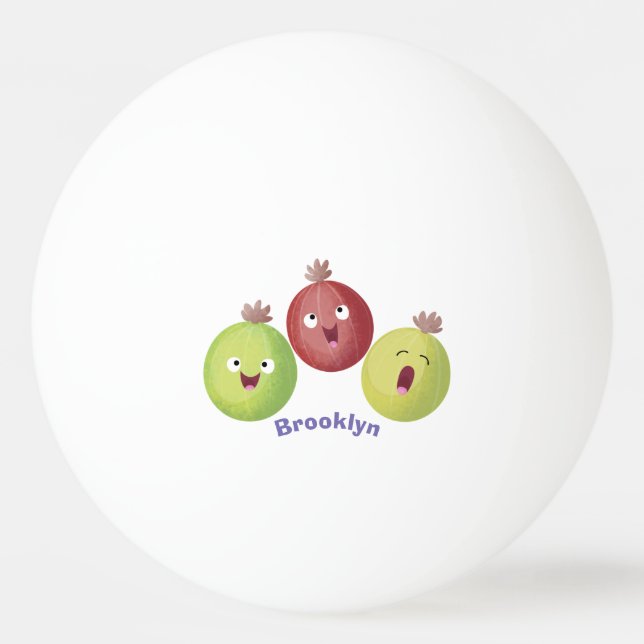 Cute gooseberry trio singel tecknad pingisboll (Framsidan)