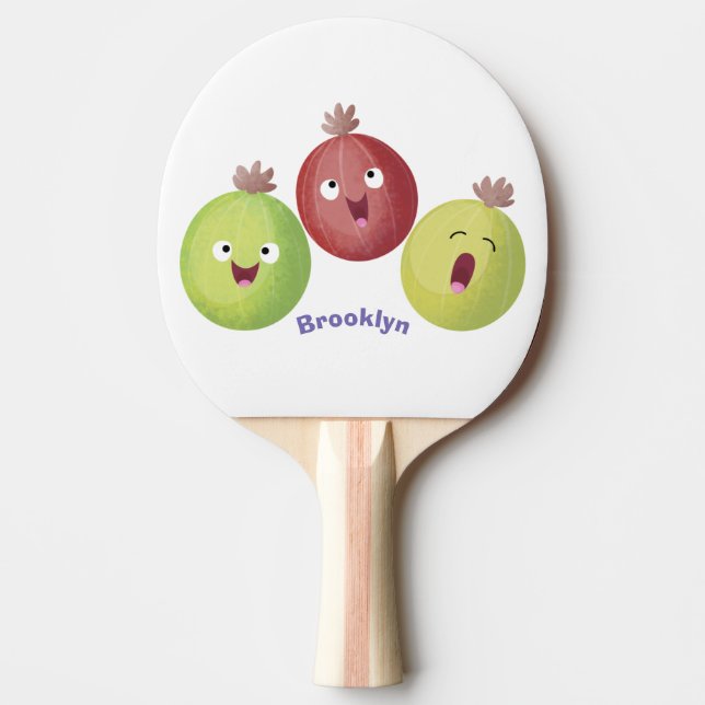 Cute gooseberry trio singel tecknad pingisracket (Framsidan)
