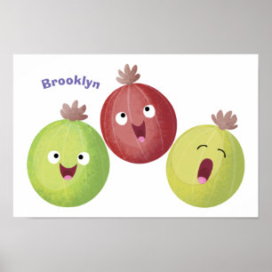 Cute gooseberry trio singel tecknad poster