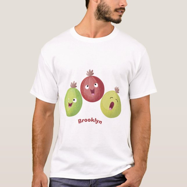 Cute gooseberry trio singel tecknad t shirt (Framsida)