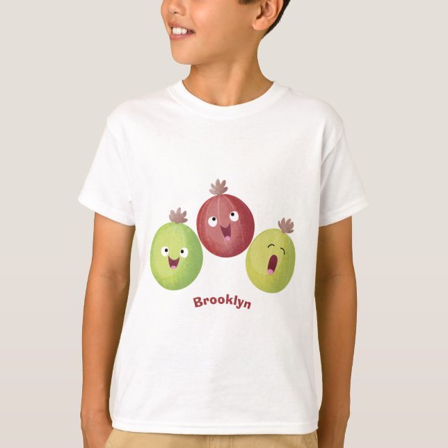Cute gooseberry trio singel tecknad t shirt (Framsida)