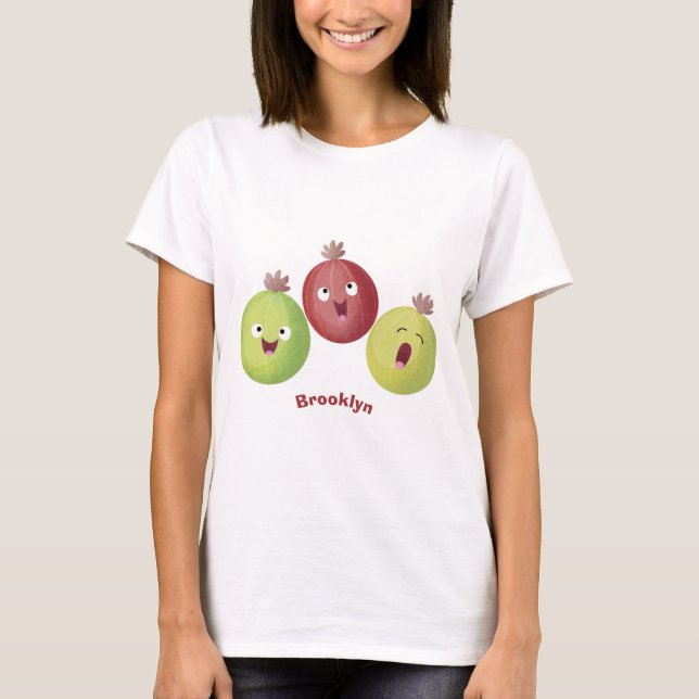 Cute gooseberry trio singel tecknad t shirt (Framsida)