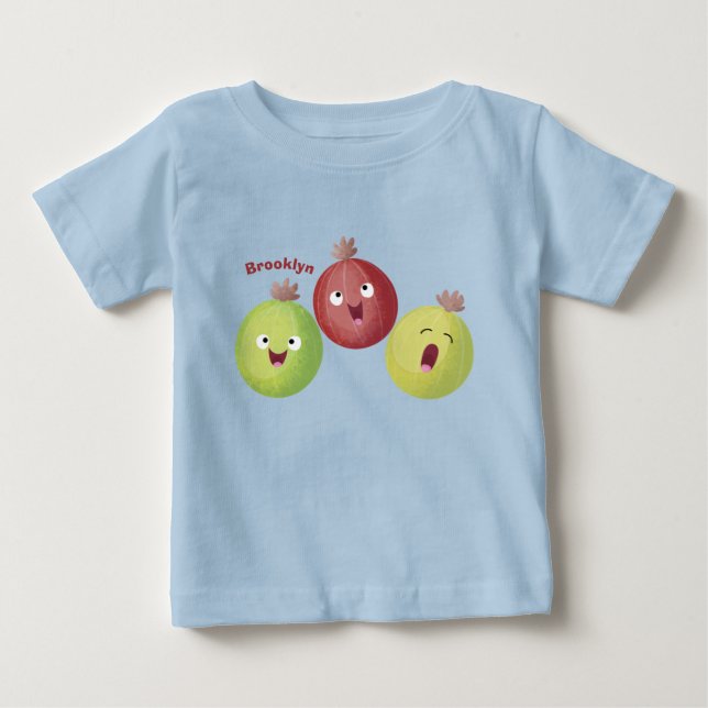 Cute gooseberry trio singel tecknad t shirt (Framsida)