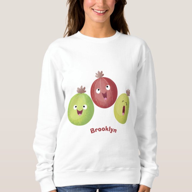 Cute gooseberry trio singel tecknad t shirt (Framsida)