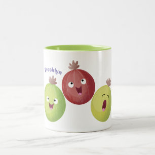 Cute gooseberry trio singel tecknad Två-Tonad mugg