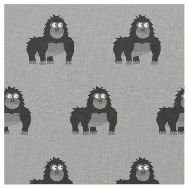 Cute Gorilla Kid Baby Nursery Grått Ape Tyg (Närbild)