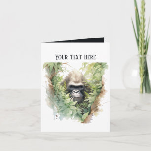 Cute gorilla lägger till text i alla syften kort