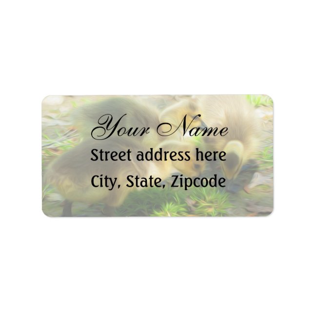 Cute Gosling Adressetikett (Framsidan)