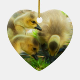 Cute Gosling Julgransprydnad Keramik