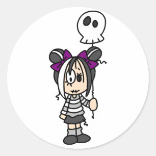 Cute Goth Girl Runt Klistermärke