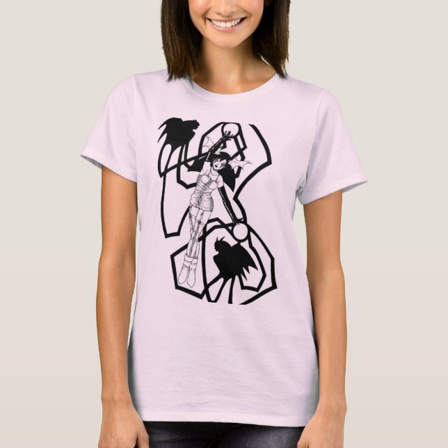 Cute Goth Girl Tee Shirt (Framsida)
