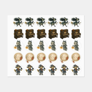 Cute Gotham Pumpkin & Cat Halloween Stickers Lakan