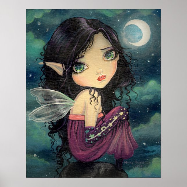 Cute Gothic Big Öga Fairy Art Poster (Framsidan)