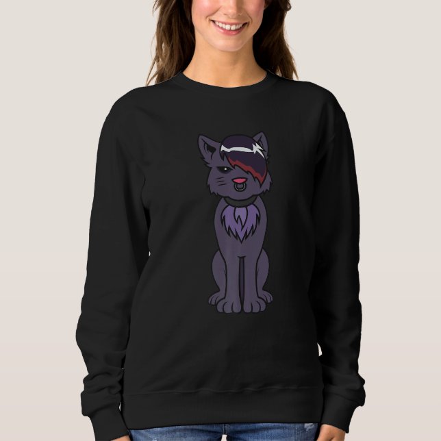 Cute Gothic Cat Present Idea For Goth Dark Cat T Shirt (Framsida)