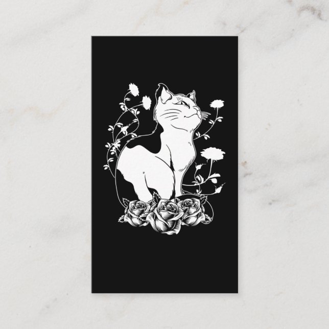 Cute Gothic Cat Ro Pastel Goth Kitten Visitkort (Framsida)