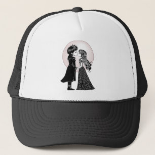 Cute Gothic Emo Kids Kiss Valentine Day Keps