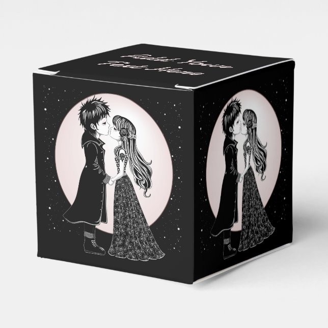 Cute Gothic Emo Kids Kiss Valentine Day Presentaskar (Framsidan Sidan)