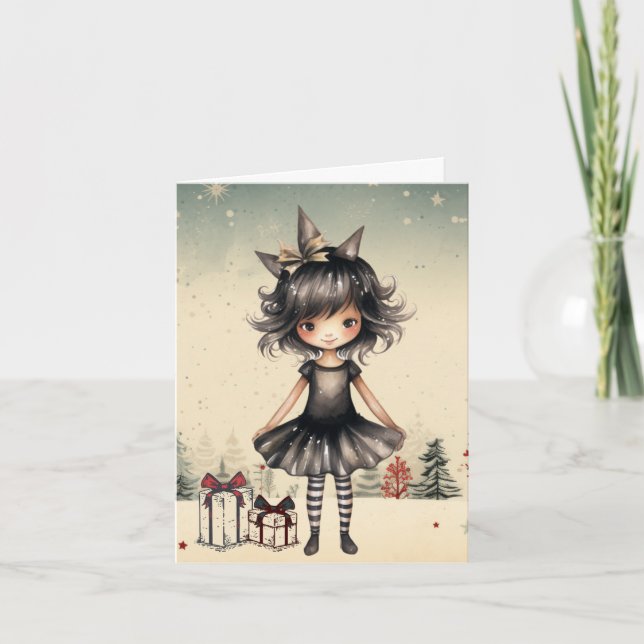 Cute Gothic Fairy-jul Kort (Framsida)